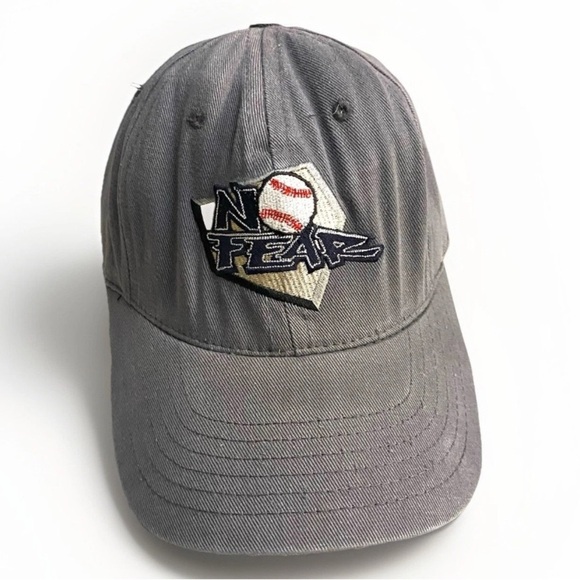 Vintage No Fear Baseball Cap Embroidered Logo Aged Look Y2K Style Retro Punk - Picture 1 of 7